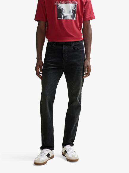 BOSS Taber Zip Tapered Jeans, Dark Grey, Dark Grey