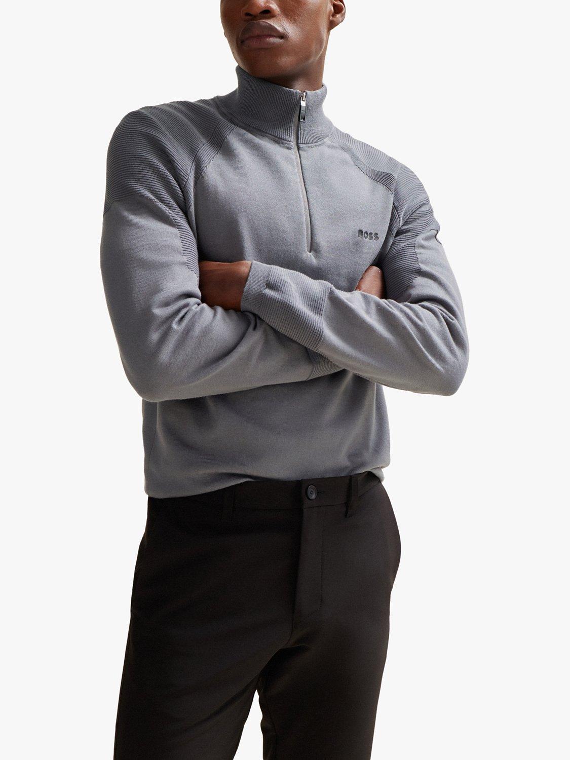 BOSS Perform X Thermo Flex Bi Cotton Knitted Jumper Grey