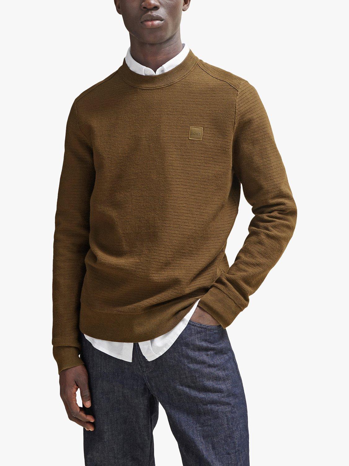 BOSS Anion Cashmere Blend Jumper, Open Green