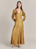 Ghost Etta Satin Dress, Gold