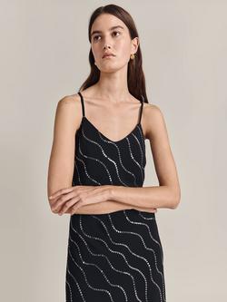 Ghost Cordelia Slip Midi Dress - view 2, Black