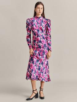 Ghost Harper Midi Dress, Pink/Multi - view 2, Pink/Multi