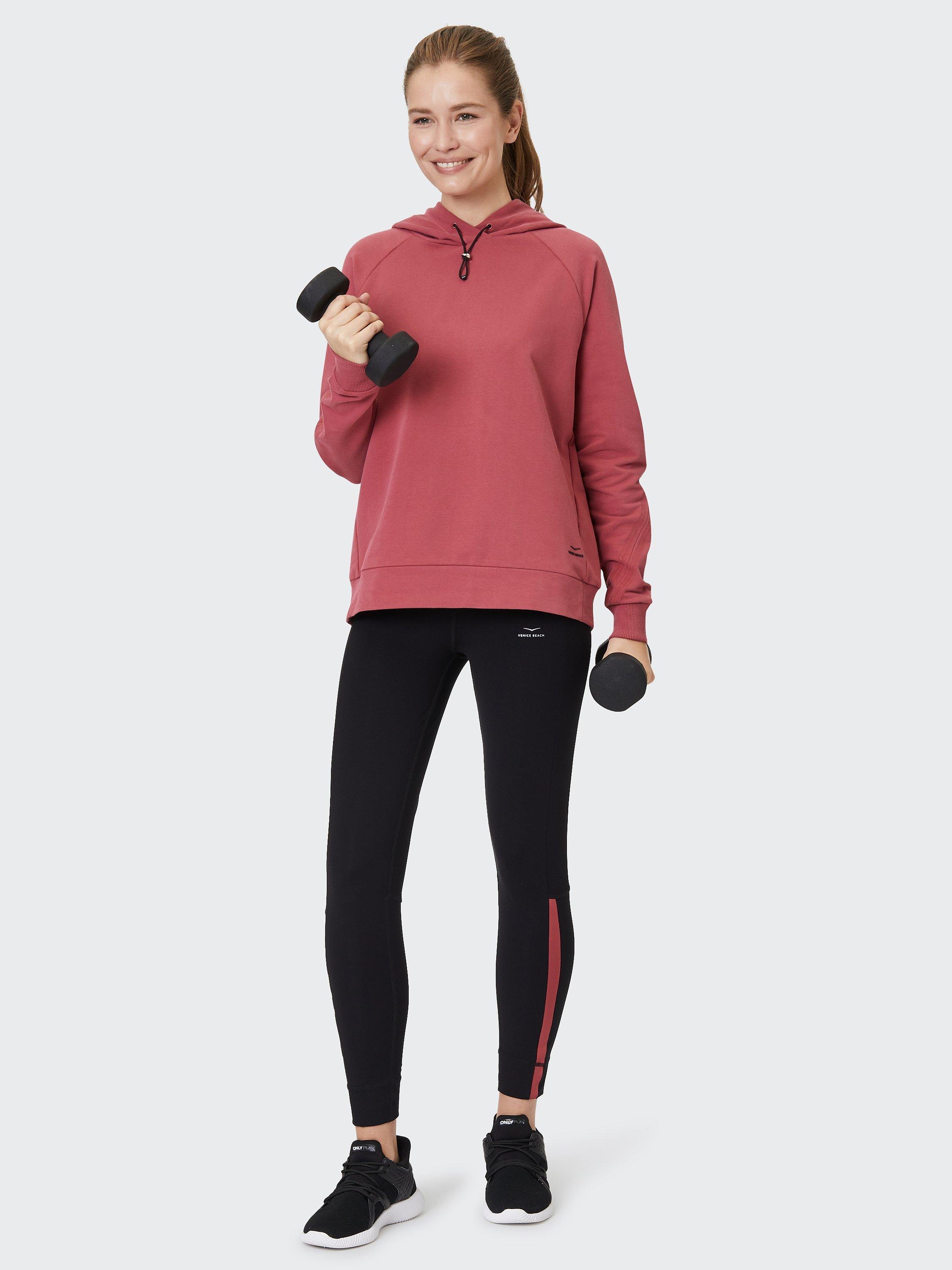 Product image 1 of 7, which shows Venice Beach Jil Cotton Blend Hoodie, Deep Red, XS