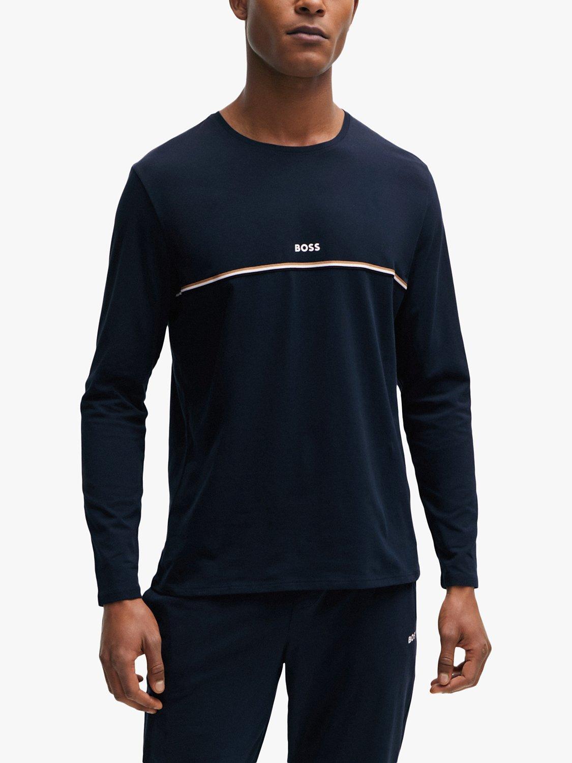 BOSS Unique Long Sleeve Lounge T-Shirt, Dark Blue