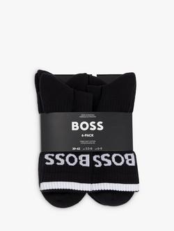 BOSS Sportive Quarter Socks, Pack of 6 - view 2, Black