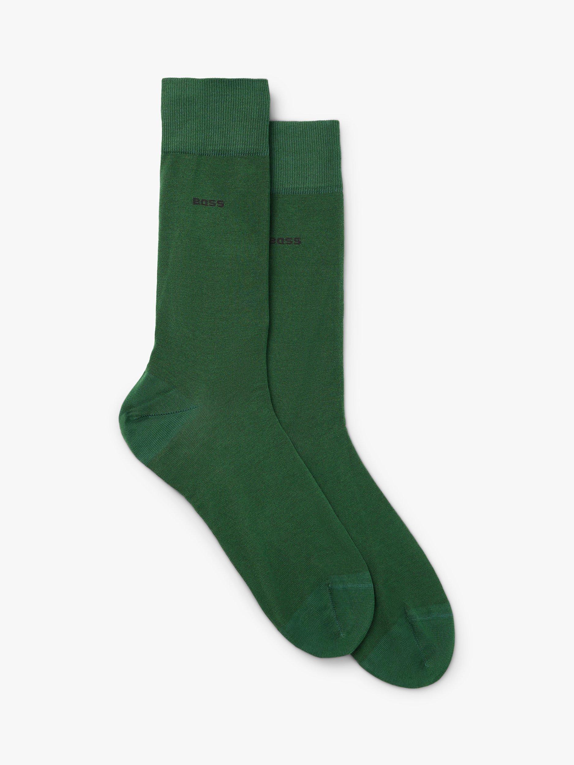 BOSS Tom Logo Socks, Pack of 2, Open Green