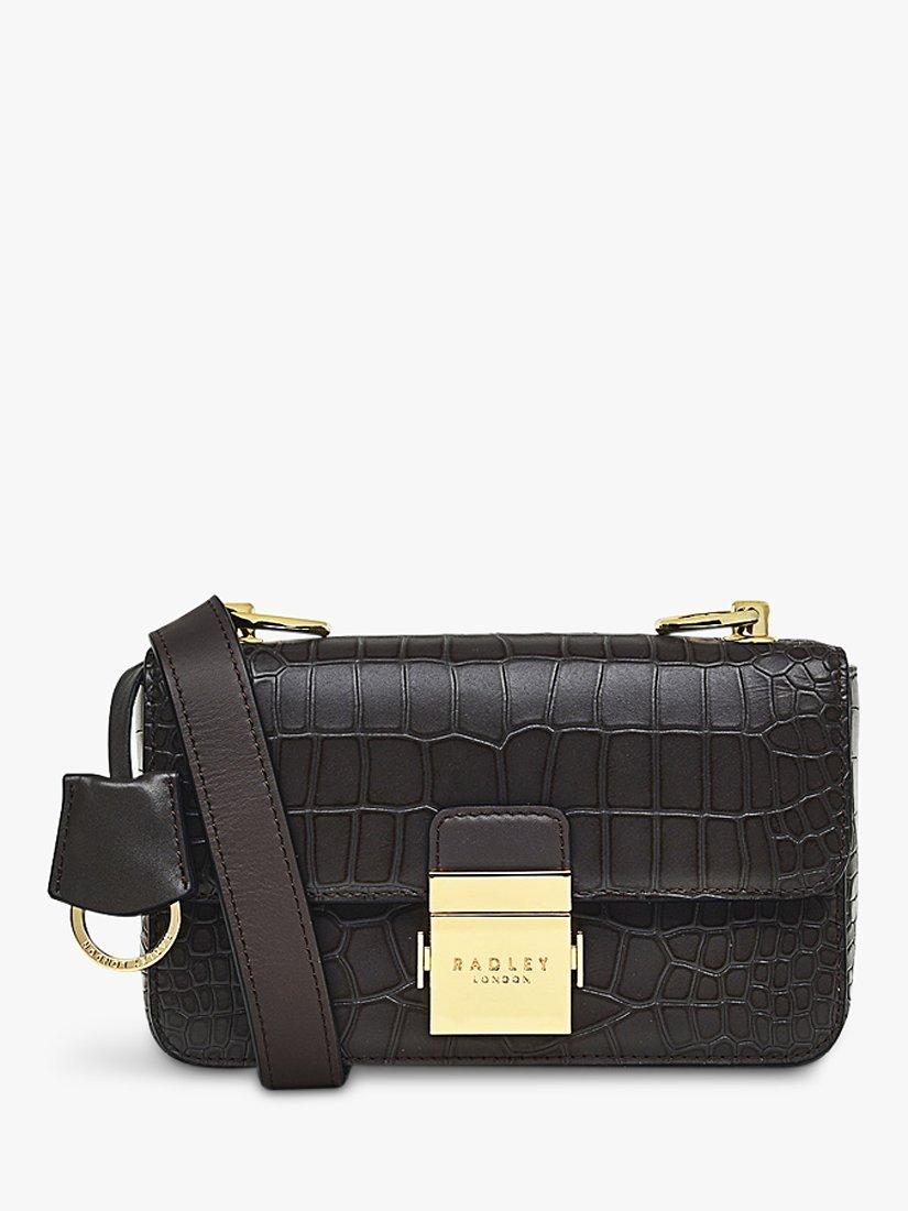 Radley Hanley Close Mini Croc Effect Leather Cross Body Bag, Thunder, One Size
