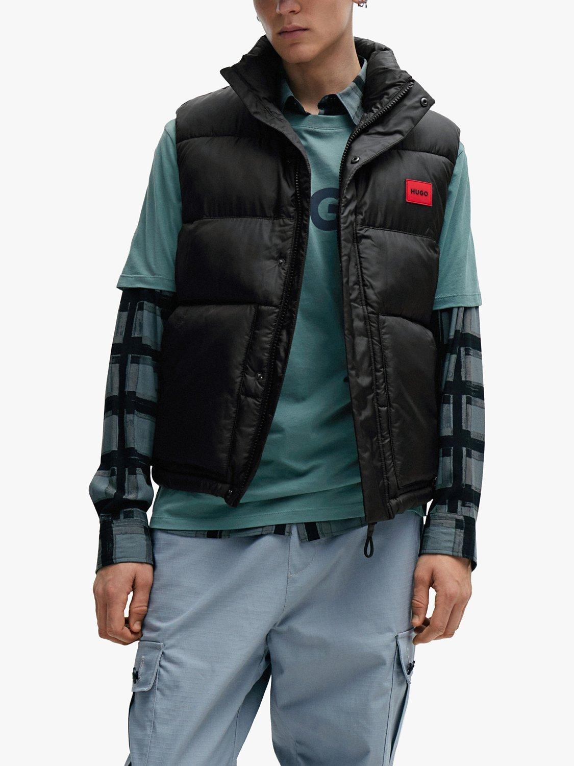 HUGO Baltino Quilted Zip Gilet, Black
