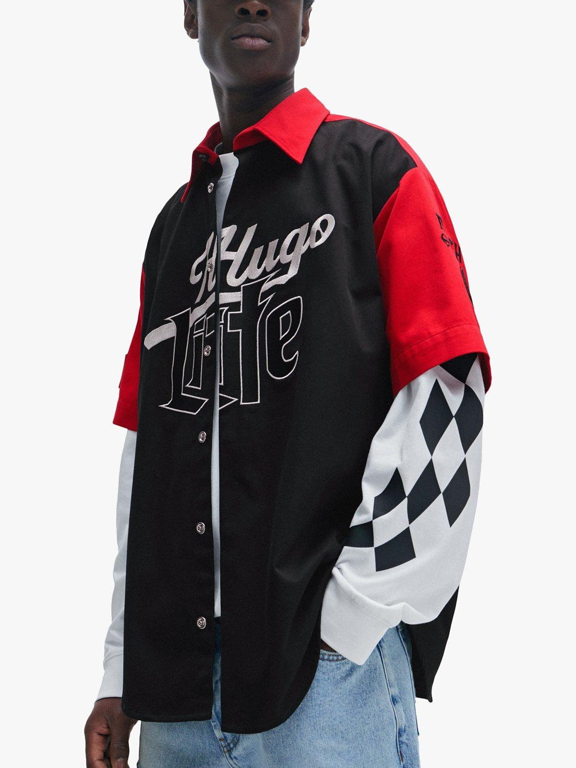 Product image 6 of 6, which shows HUGO Short Sleeve Nascar Shirt, Black/Multi, XXL