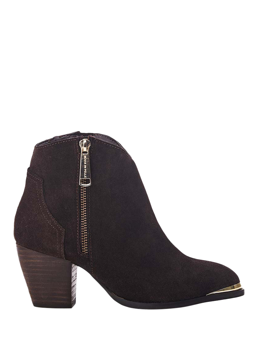 Moda in Pelle Dania Suede Ankle Boots, Dark Brown