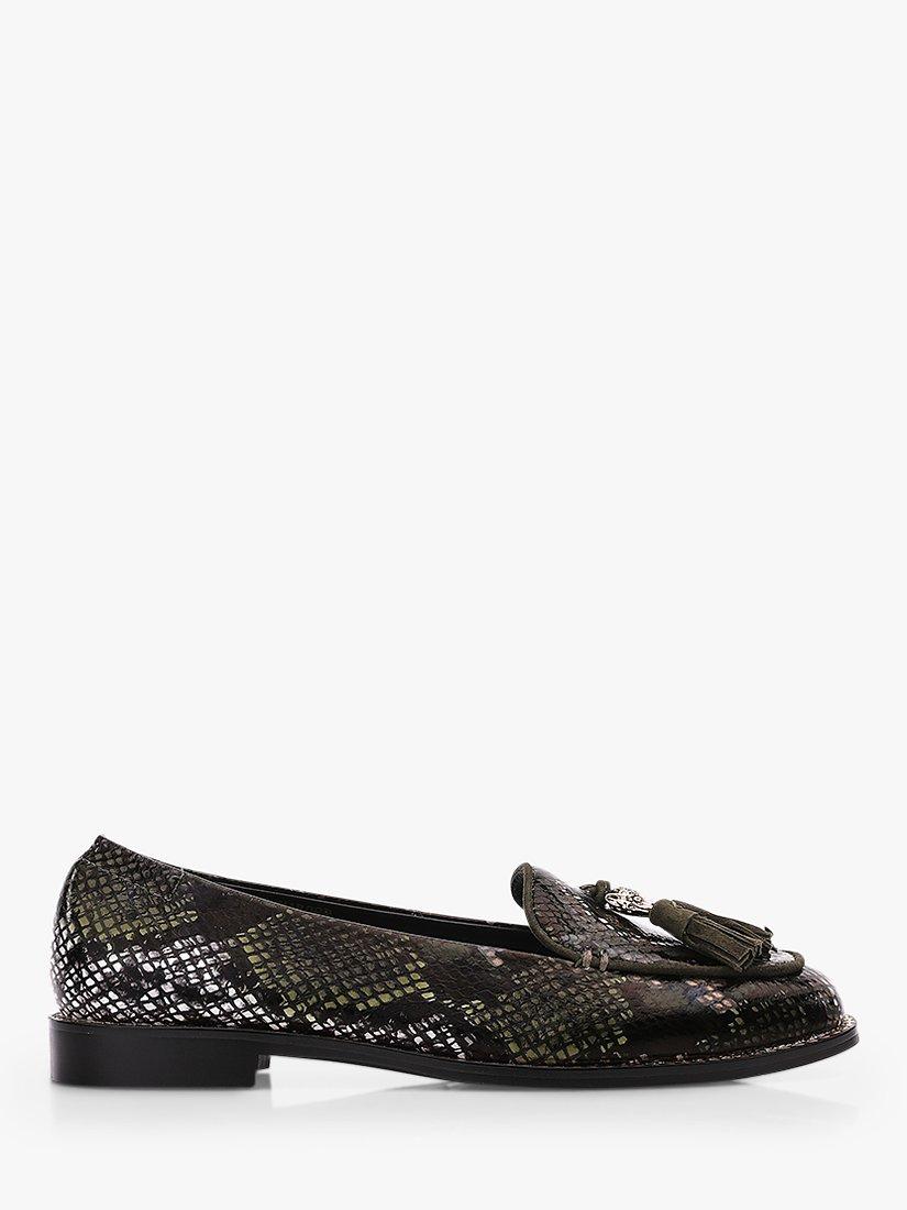 Moda in Pelle Emma Rose Leather Loafers, Khaki