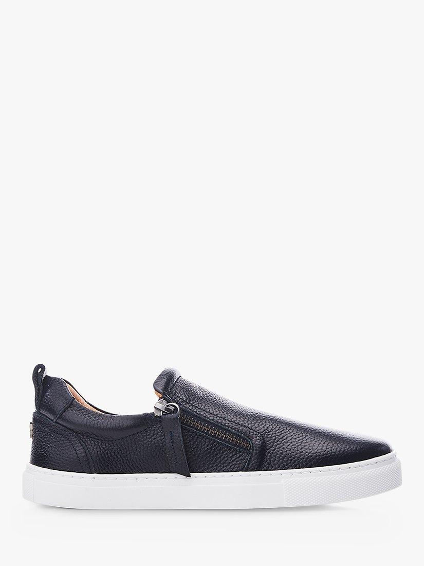 Moda in Pelle Bradley Leather Slip-On Trainers, Navy