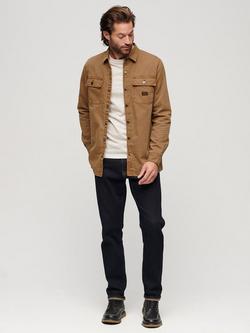 Superdry Organic Cotton Canvas Workwear Overshirt, Sandstone Brown - view 2, Sandstone Brown