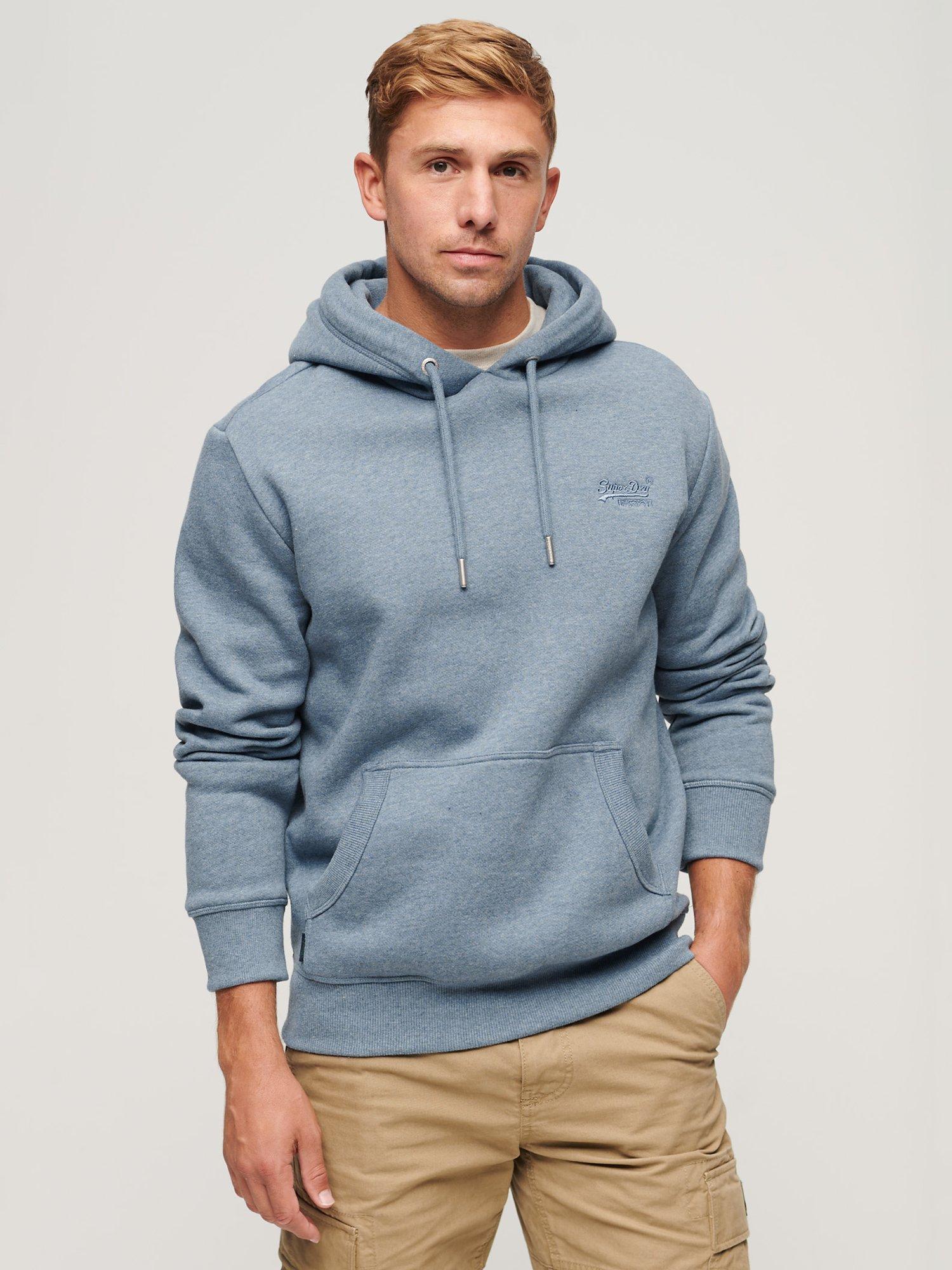 Product image 1 of 5, which shows Superdry Vintage Logo Hoodie, Bluestone Blue Marl, XL