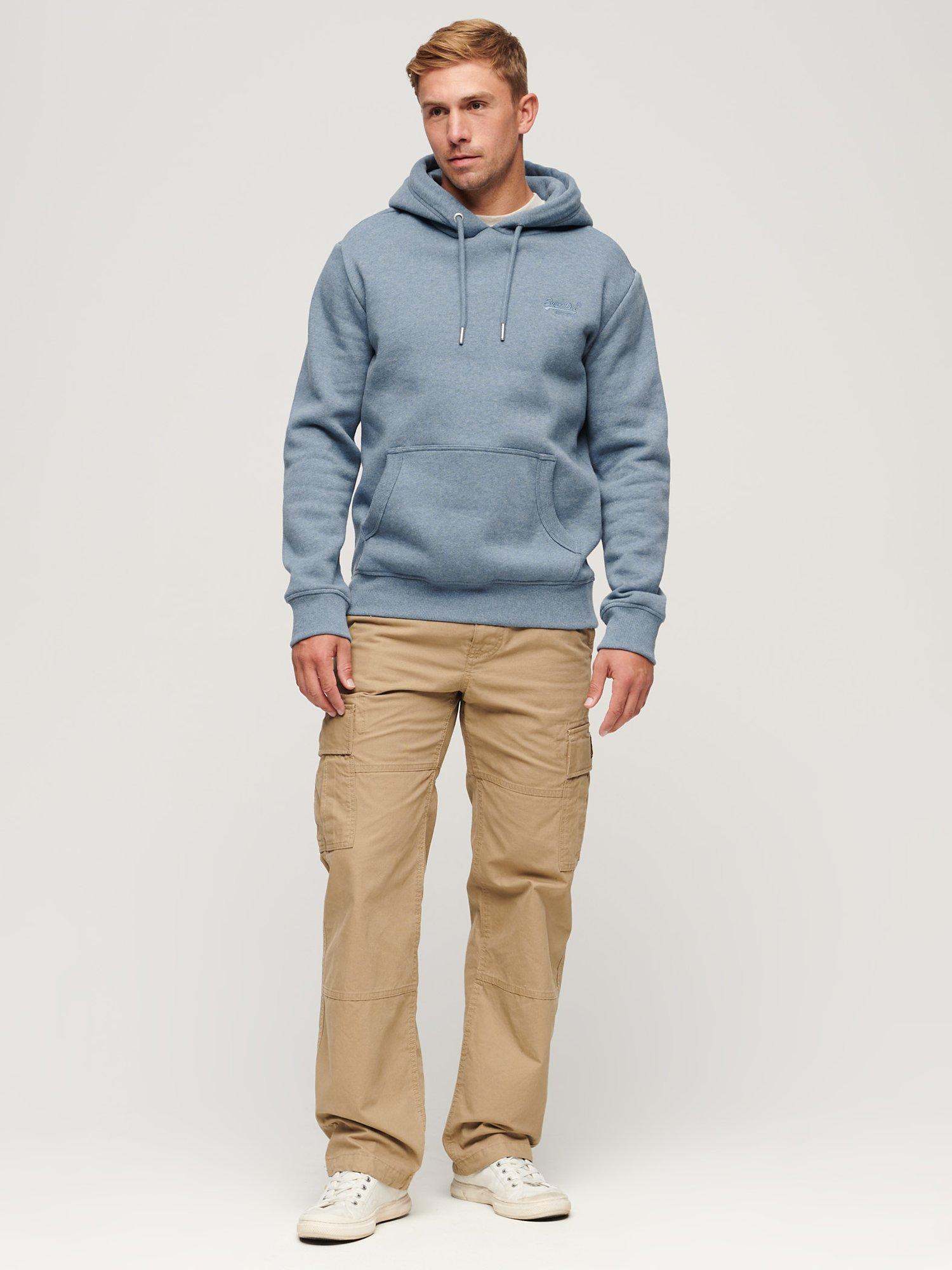 Product image 2 of 5, which shows Superdry Vintage Logo Hoodie, Bluestone Blue Marl, XL