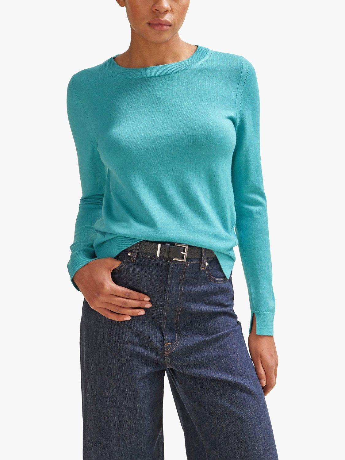 HUGO BOSS Feganasi Fine Wool Jumper, Turquoise