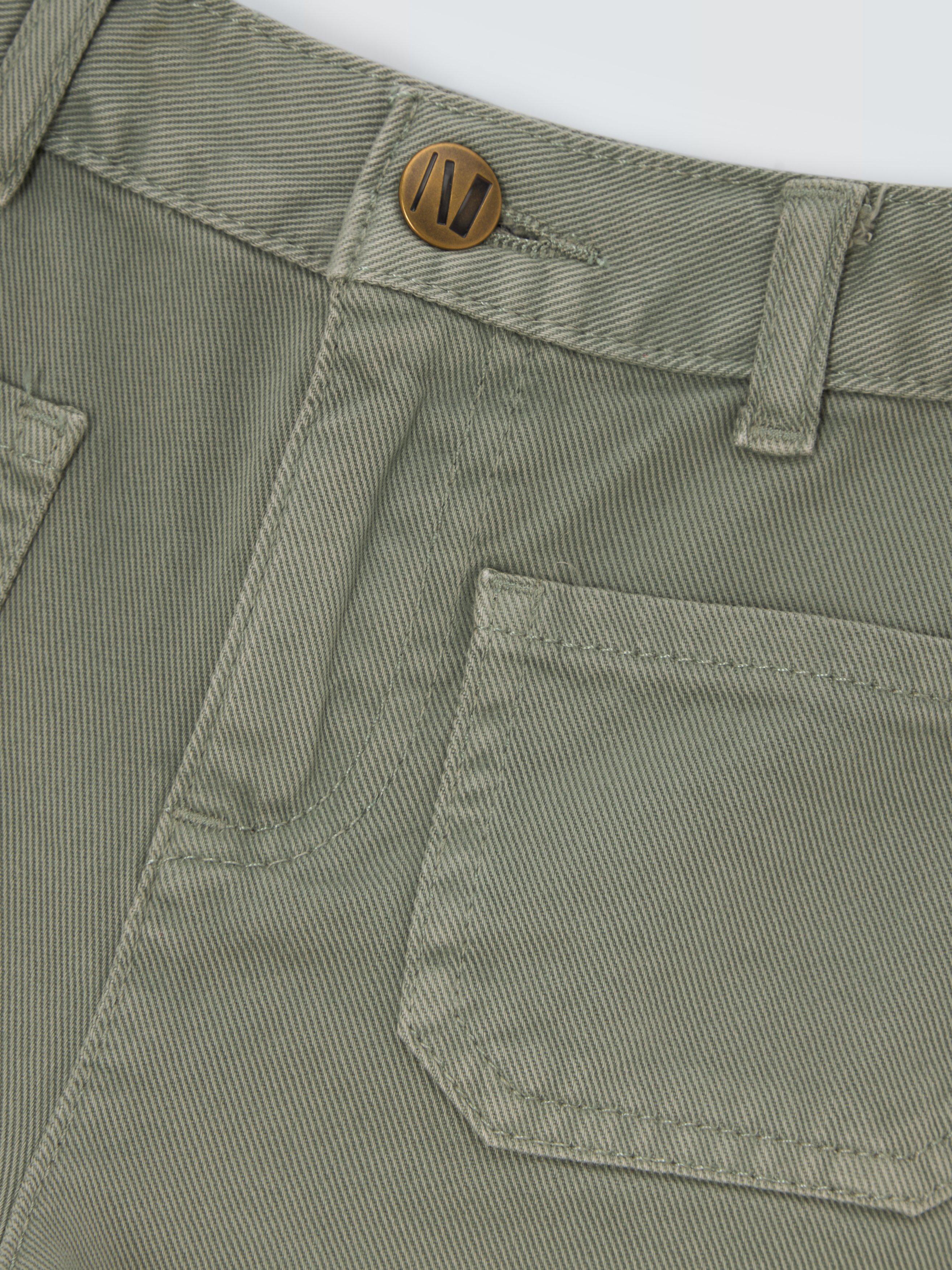 Product image 5 of 6, which shows John Lewis Girl's Frayed Hem Denim Shorts, Green, 8 years