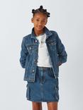 John Lewis Kids' Utility Denim Mini Skirt, Blue Denim