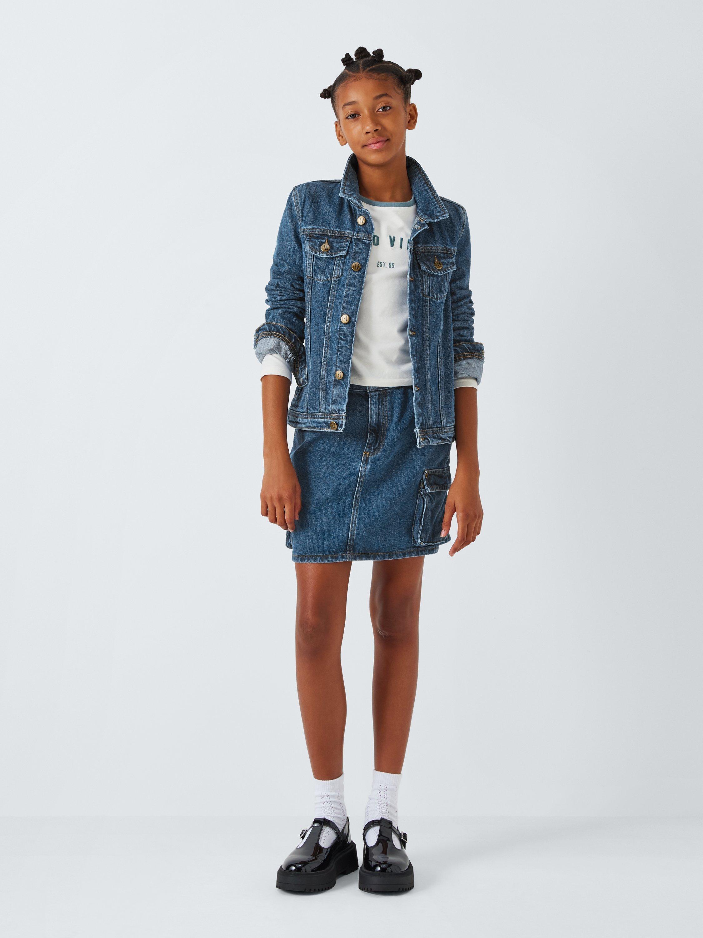 John Lewis Kids' Utility Denim Mini Skirt, Blue Denim, 11 years