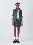 John Lewis Kids' Utility Denim Mini Skirt, Blue Denim