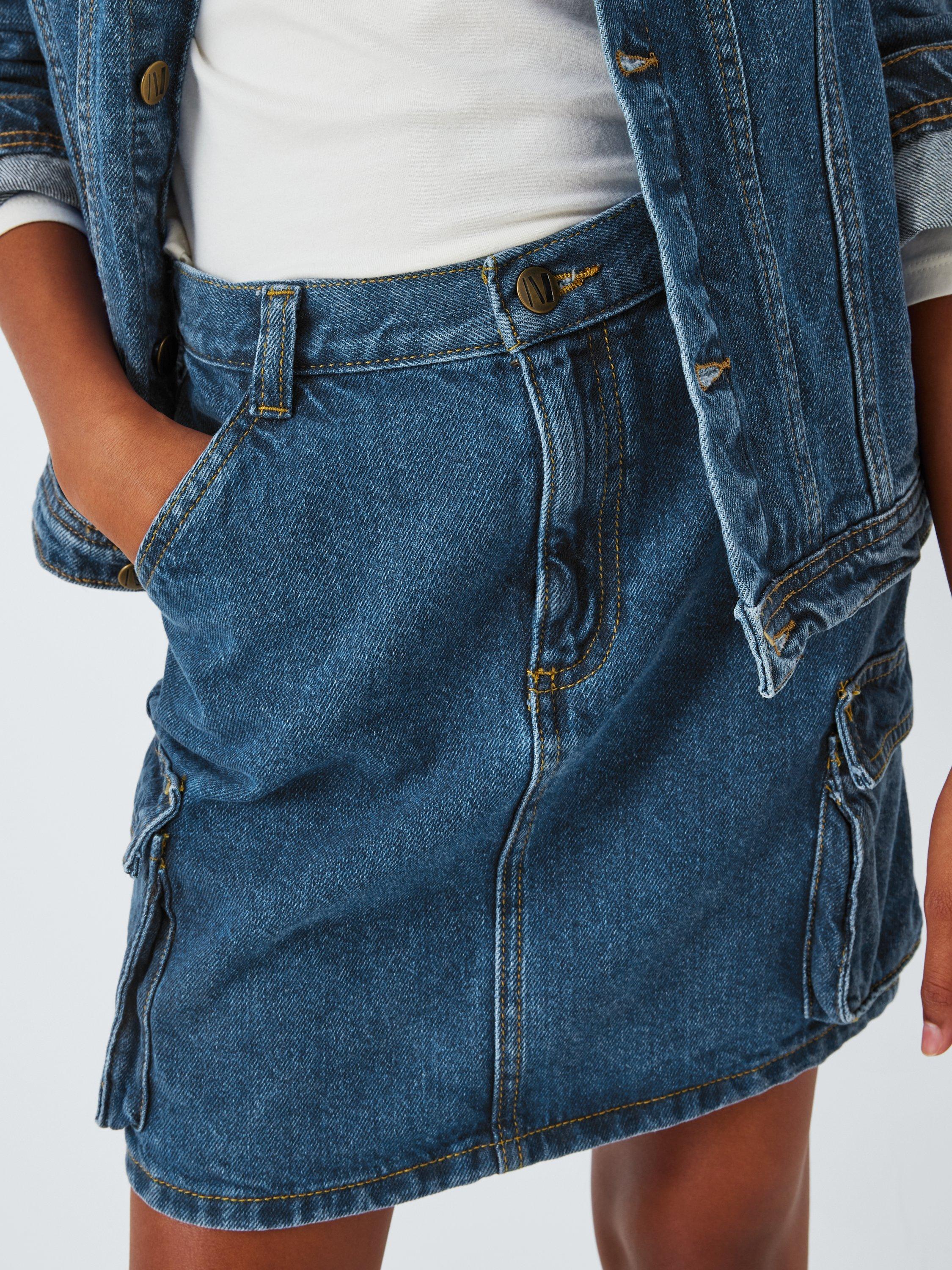 John Lewis Kids' Utility Denim Mini Skirt, Blue Denim, 11 years