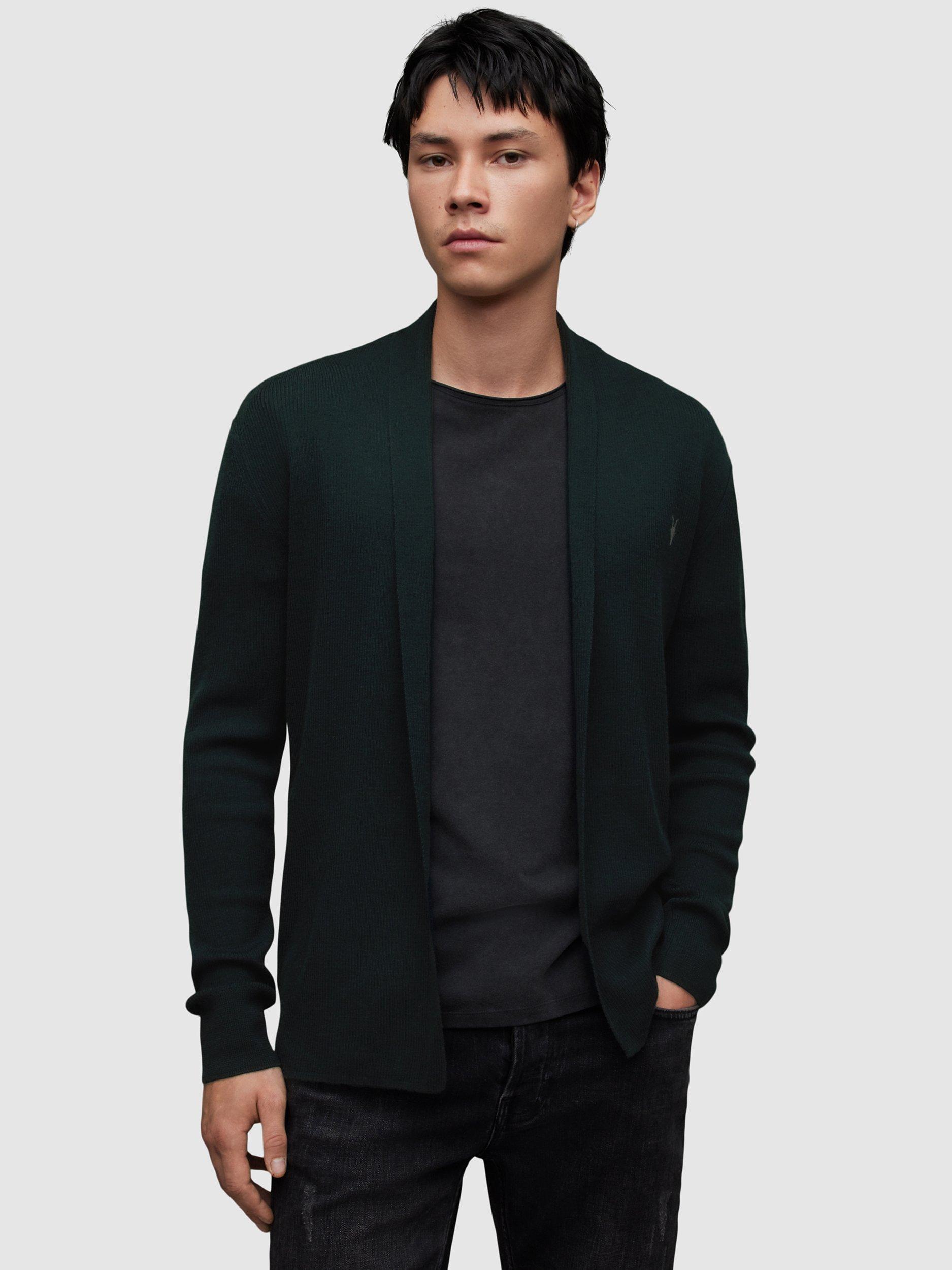 AllSaints Mode Merino Cardigan, Racing Green