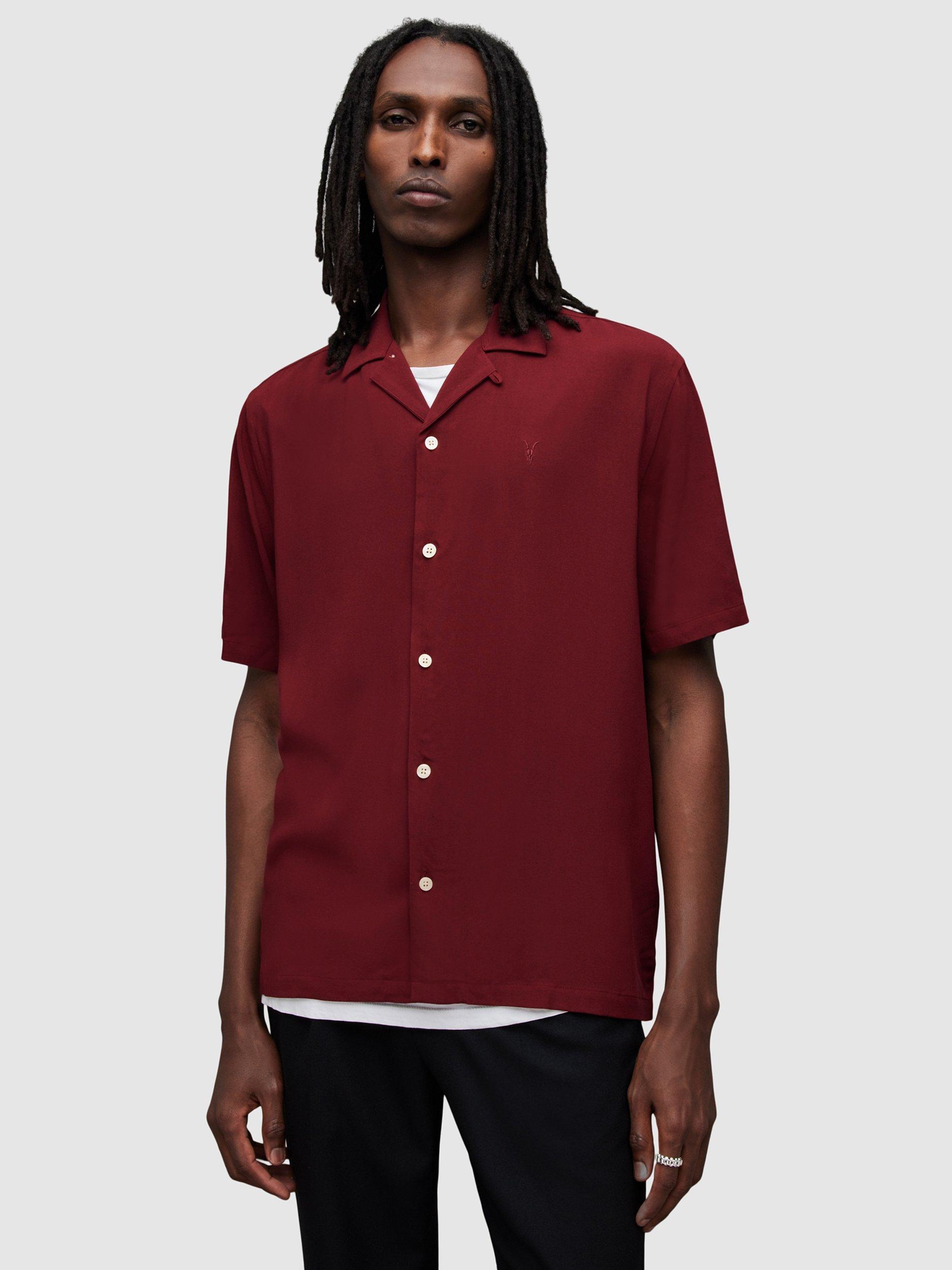 AllSaints Venice Short Sleeve Shirt, Mars Red