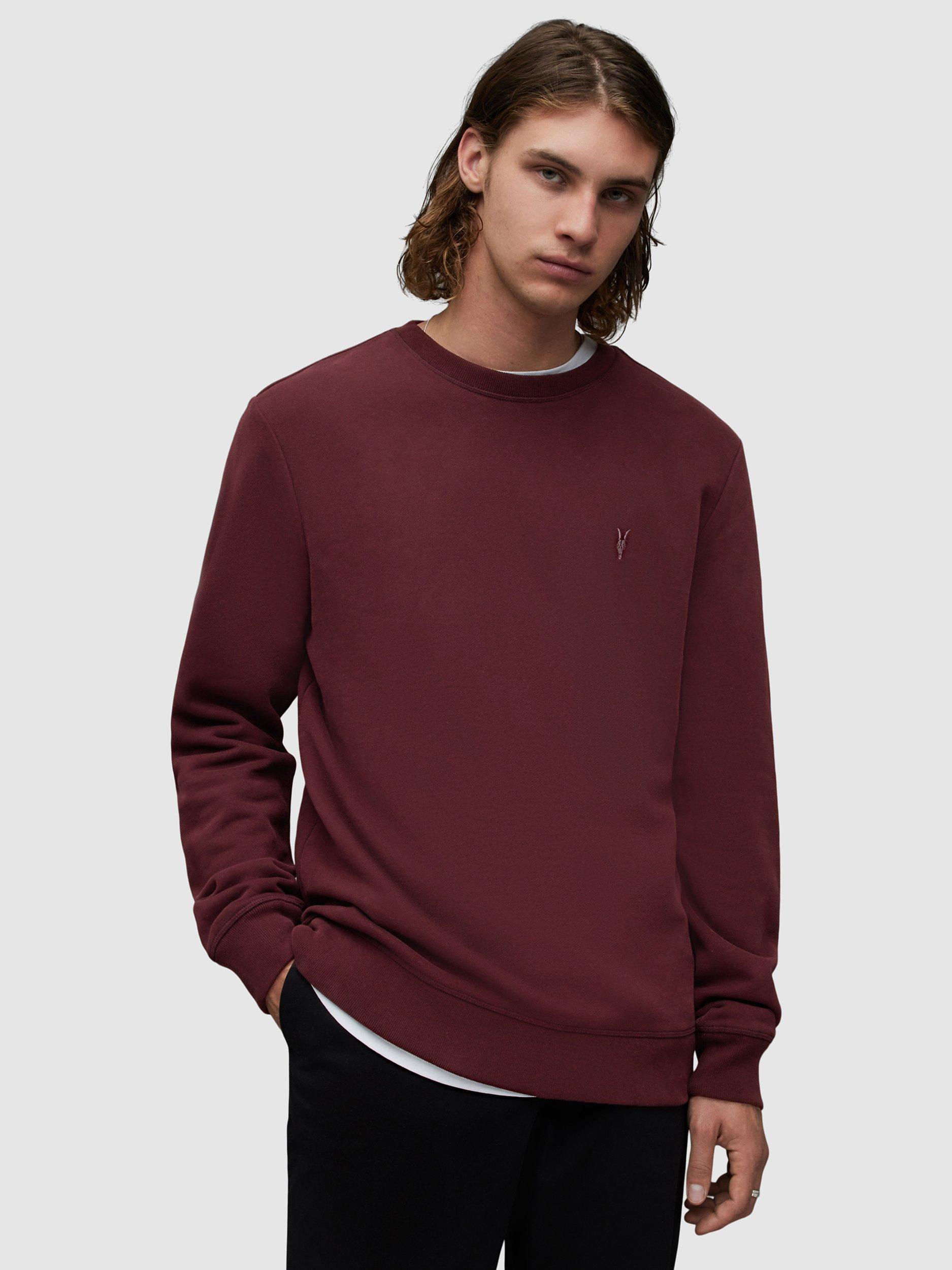 AllSaints Raven Crew Neck Sweatshirt, Mars Red