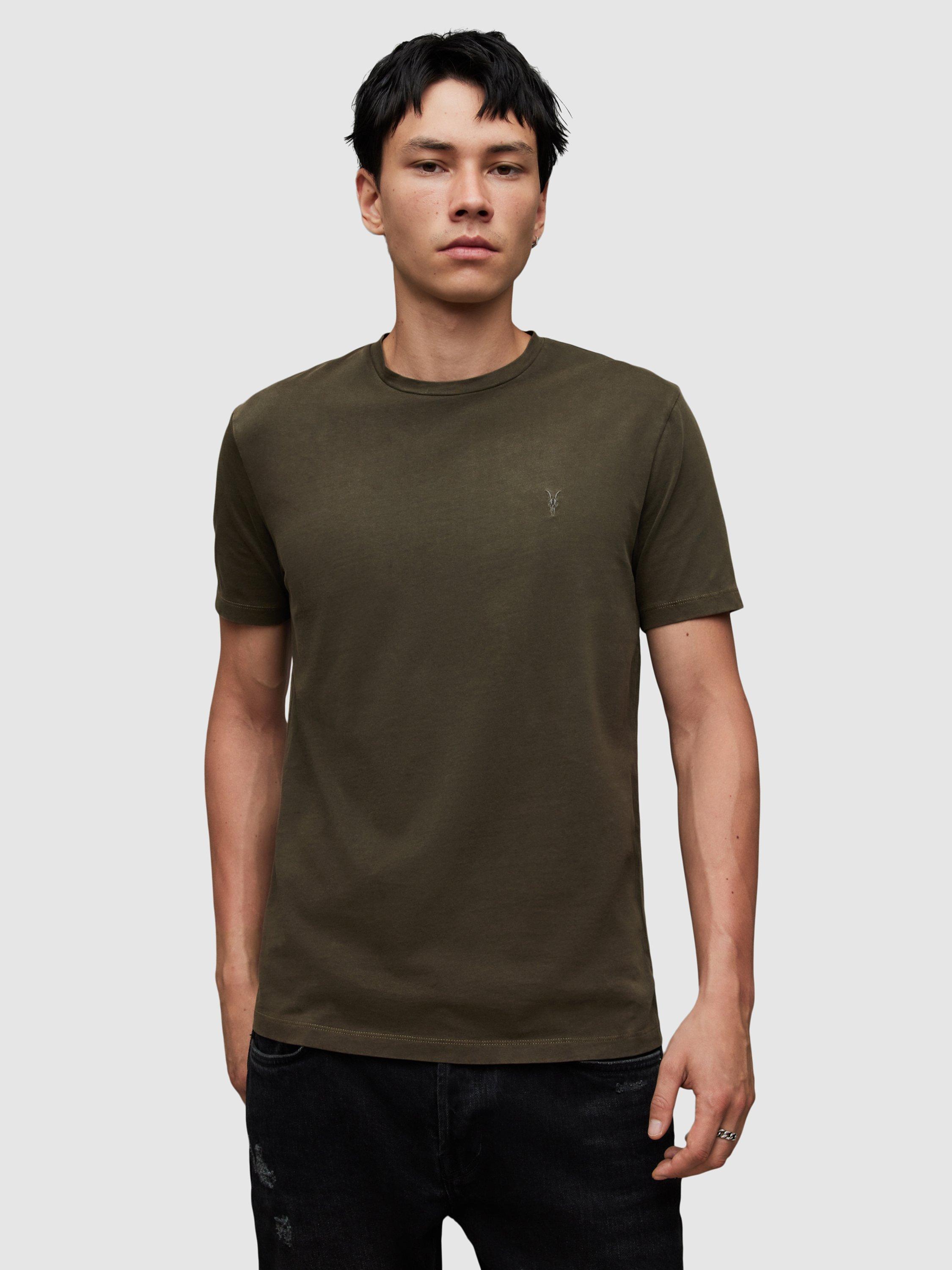 AllSaints Ossage Short Sleeve Crew T-Shirt, Tea Leaf Green