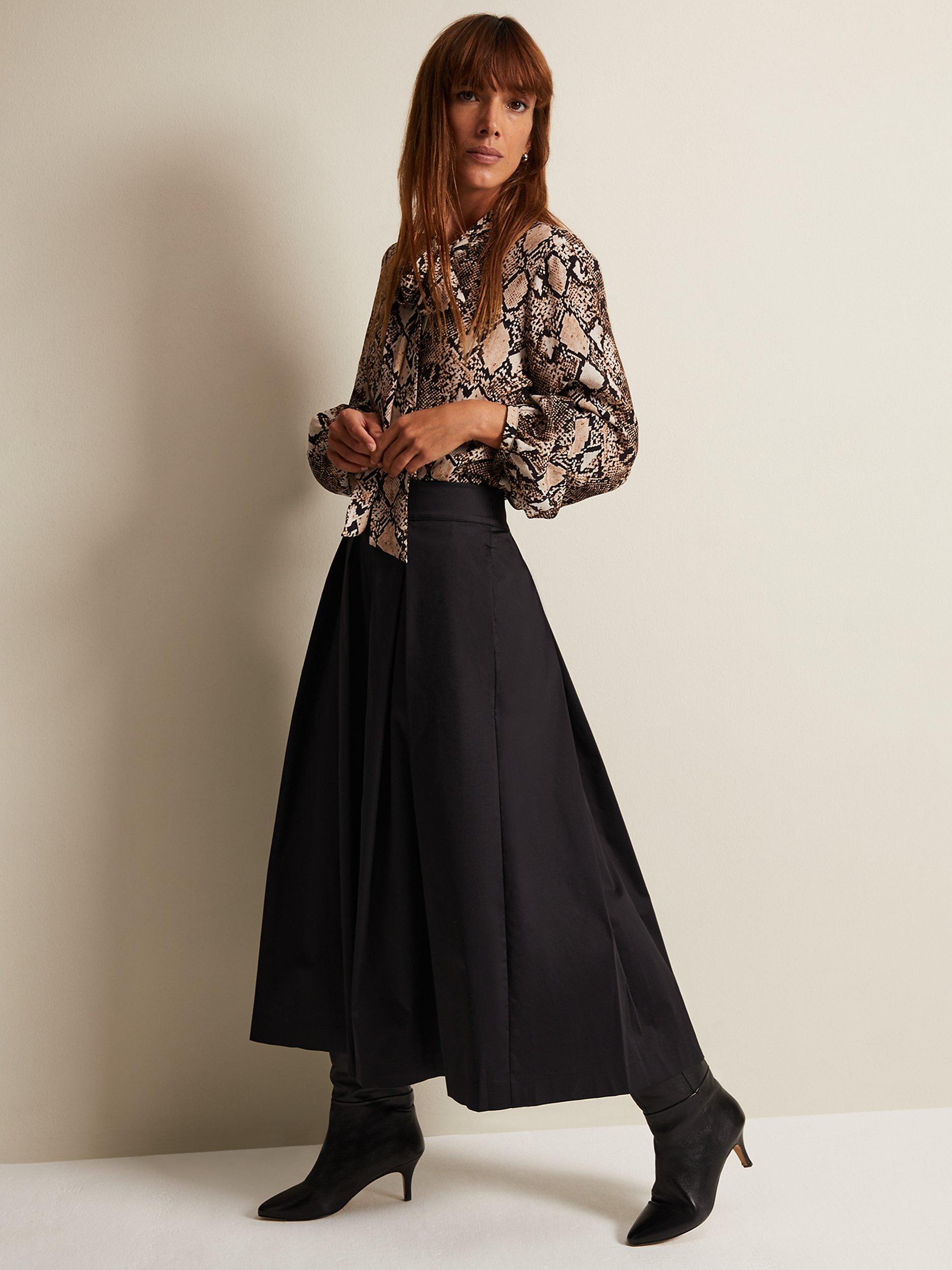 Phase Eight Trinity Pleat Maxi Skirt Black