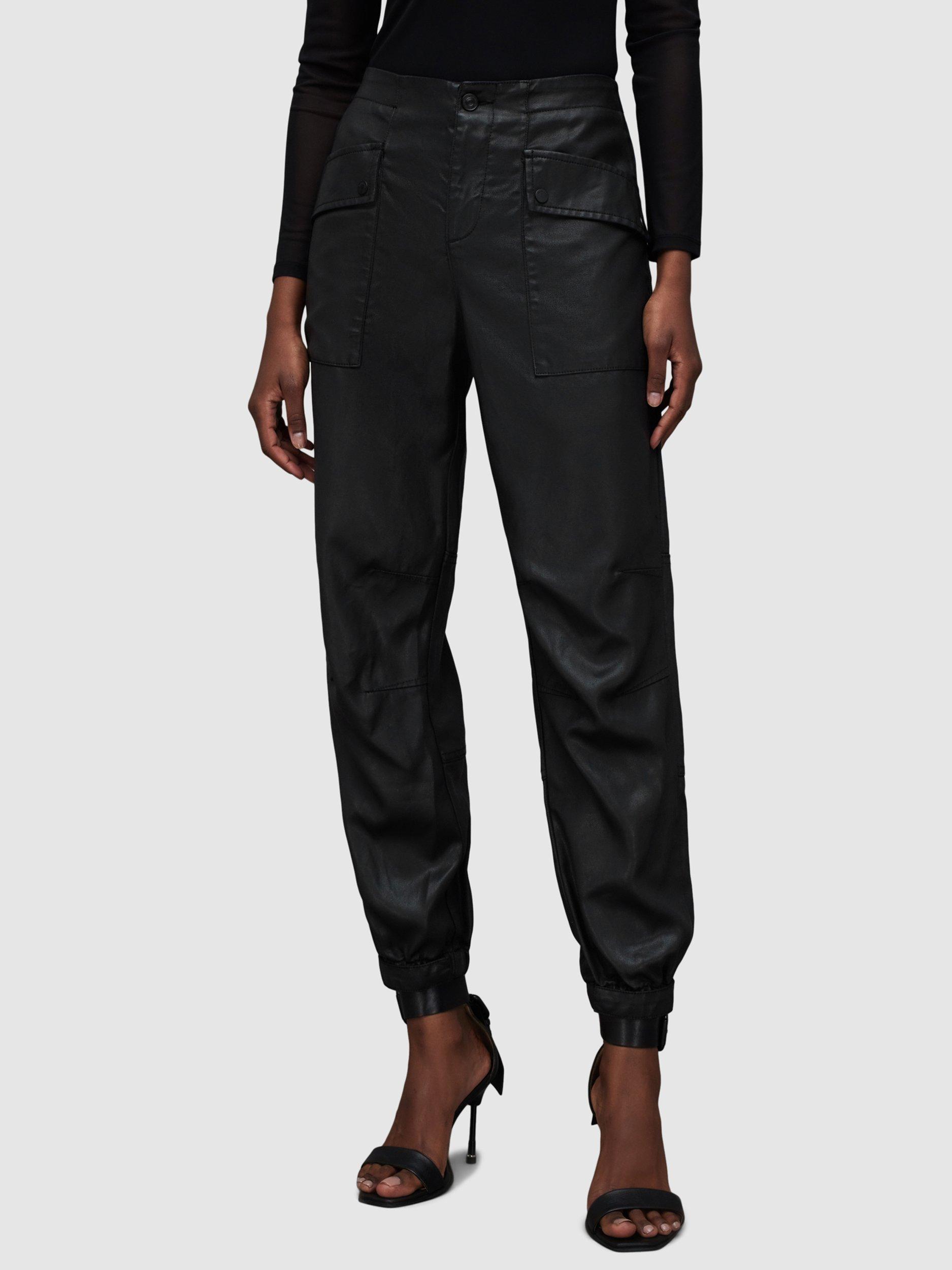 AllSaints Val Coated Trousers, Black