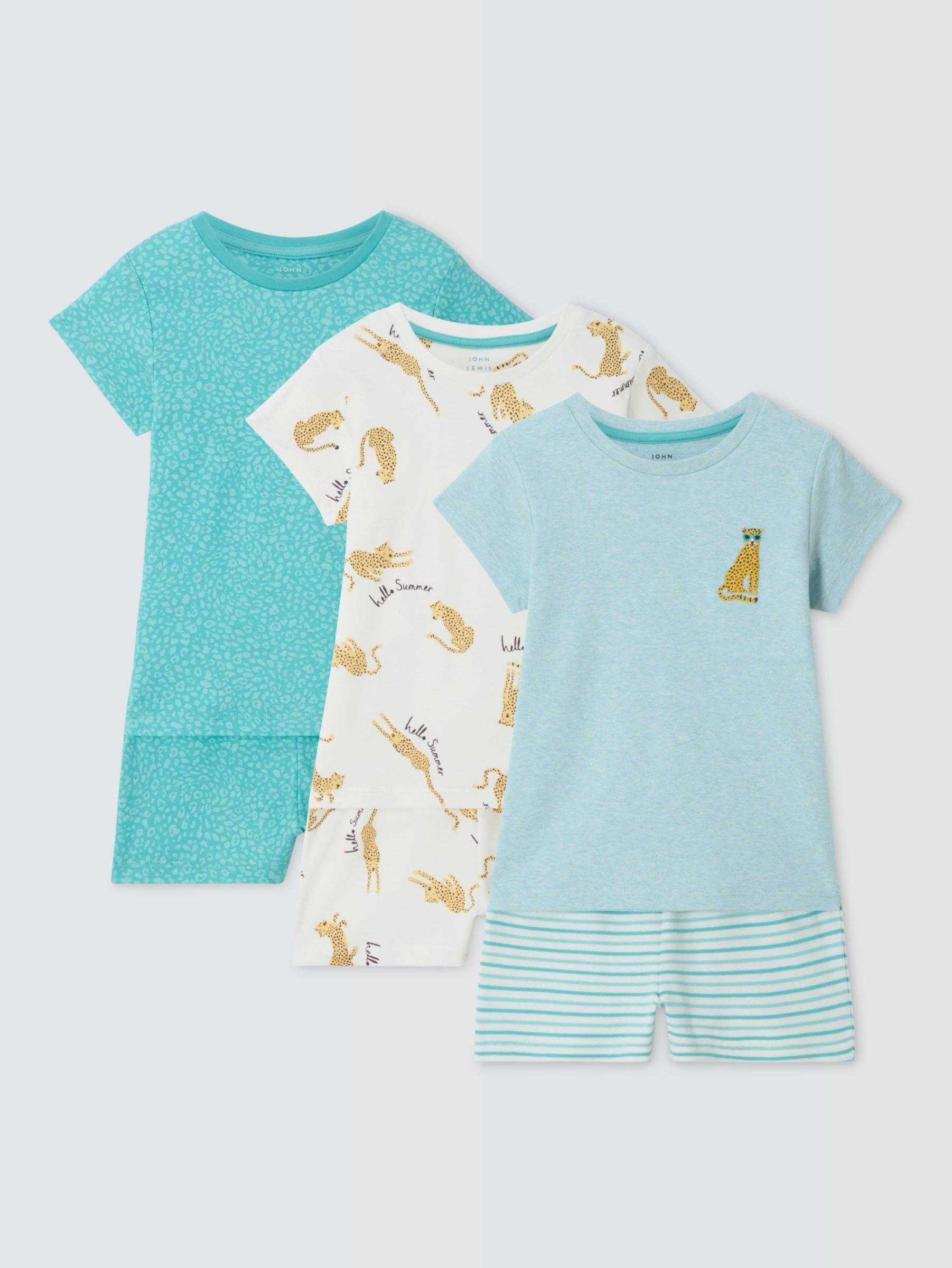 John Lewis Kids' Hello Summer Pyjamas, Set of 3, Multi