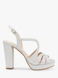 Paradox London Rebecca Glitter Platform Sandals, Silver