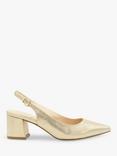 Paradox London Flynn Wide Fit Shimmer Block Heel Slingbacks, Champagne