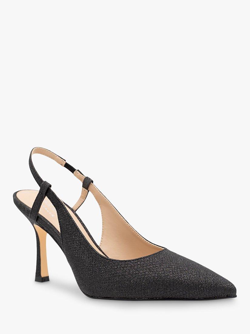 Product image 3 of 5, which shows Paradox London Carli Shimmer Slingback Court Shoes, Black, 7