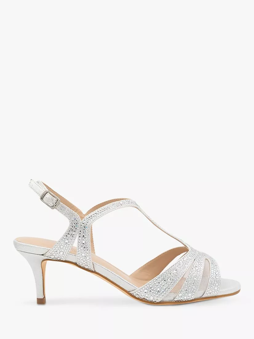 Women s Sandals Silver Mid Heel John Lewis Partners