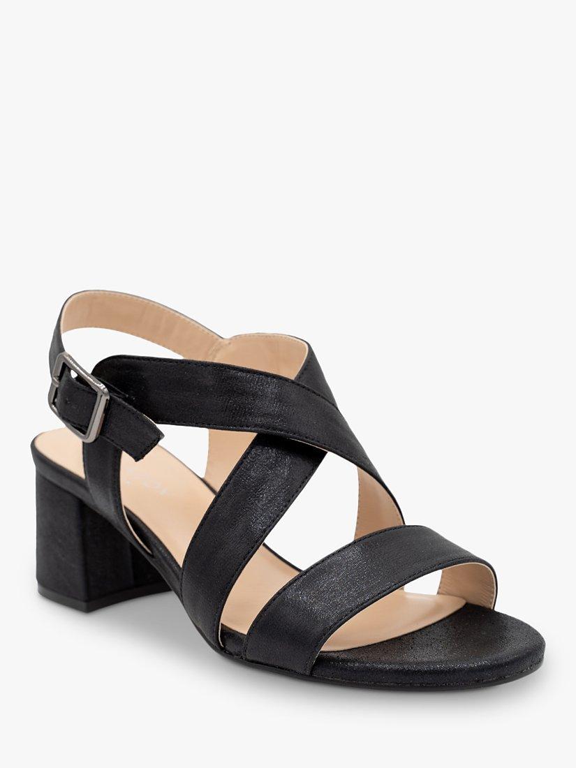 Product image 3 of 5, which shows Paradox London Ida Block Heel Strappy Sandals, Black, 3
