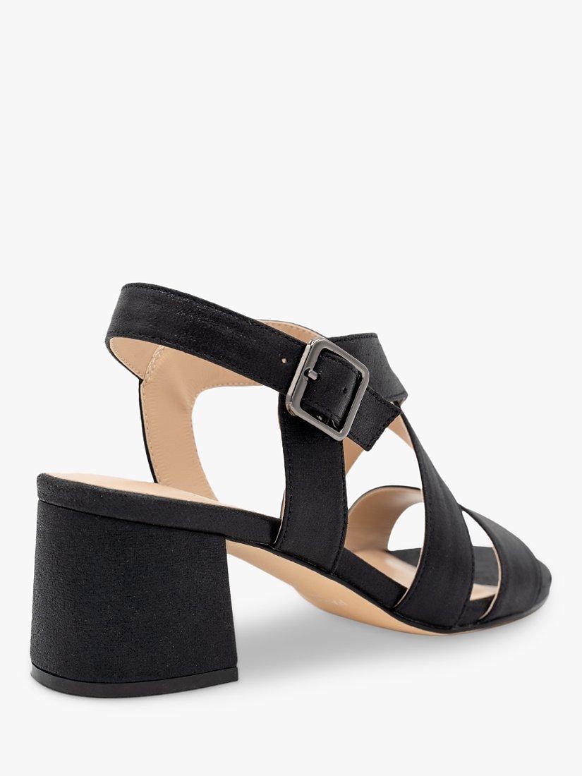 Product image 5 of 5, which shows Paradox London Ida Block Heel Strappy Sandals, Black, 3