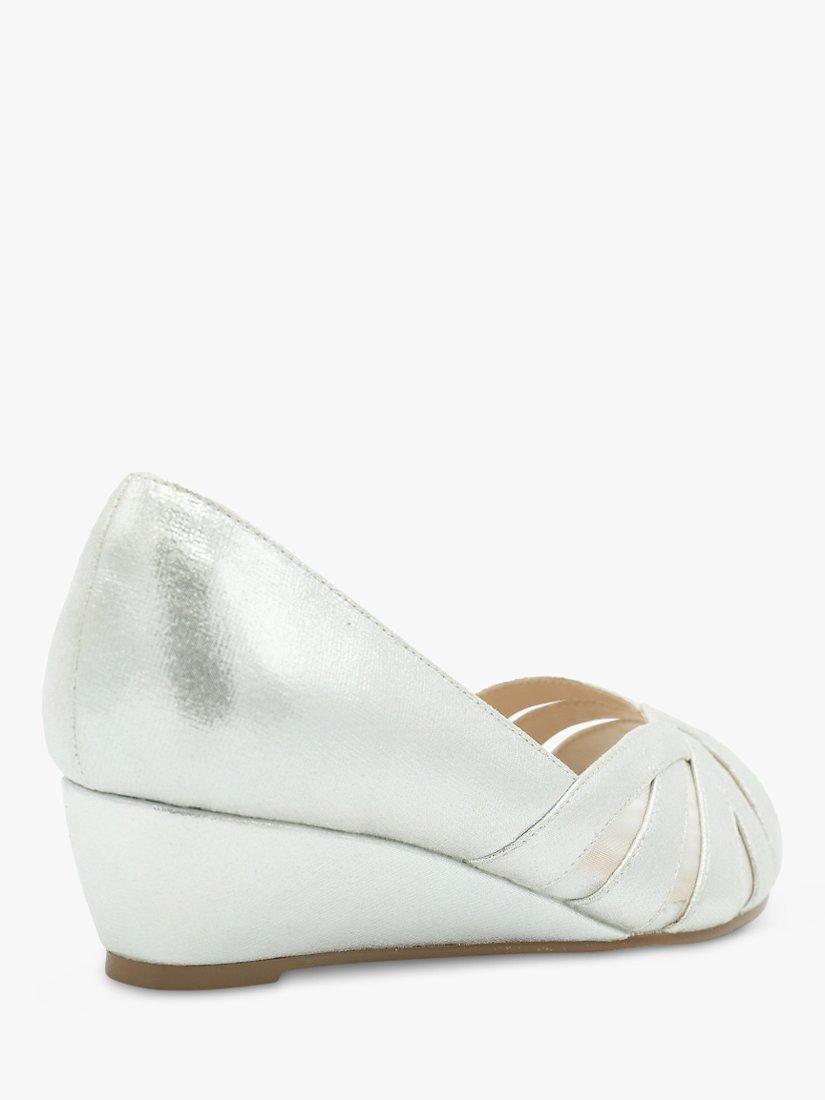 Silver low wedge shoes online