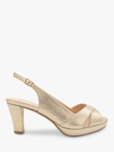 Paradox London Luisa Shimmer Platform Sandals, Champagne