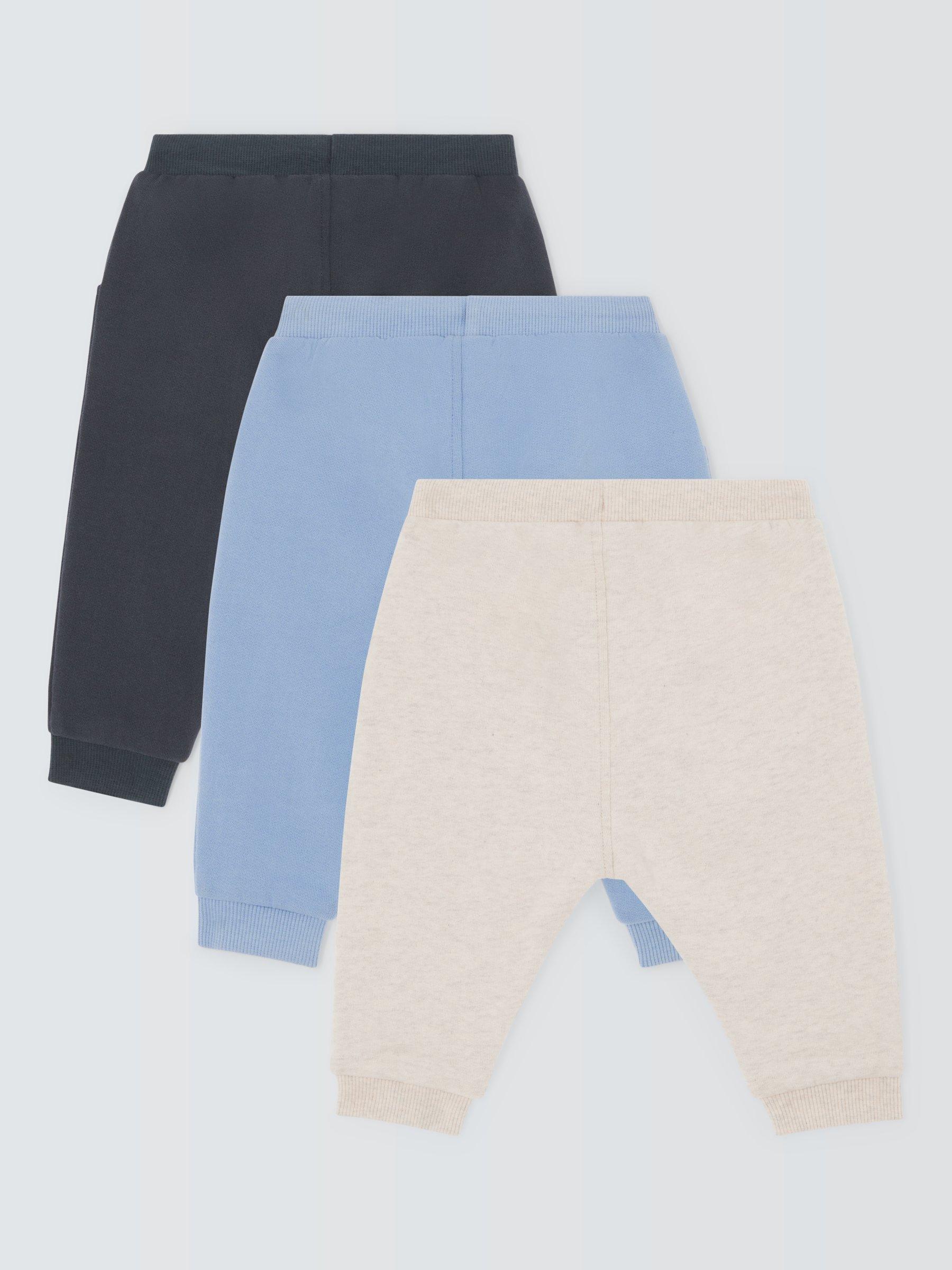 Product image 2 of 3, which shows John Lewis Baby Plain Joggers, Pack of 3, Multi, 6-9 months