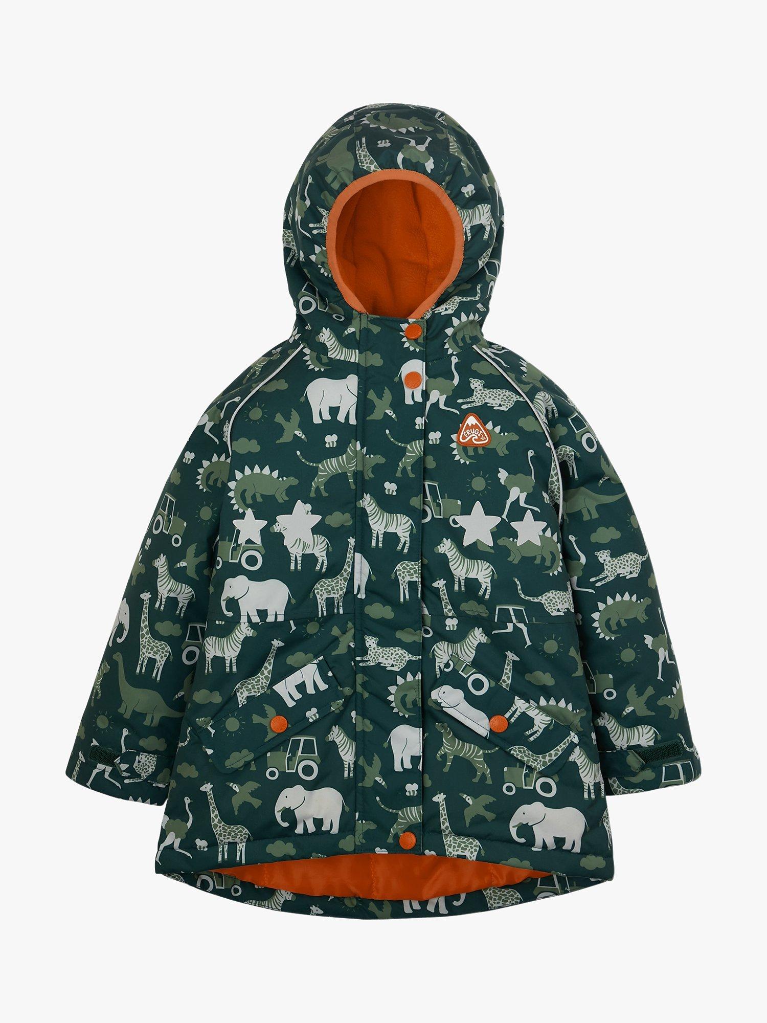 Frugi Kids' Explorer Waterproof Hooded Coat, Farm Life