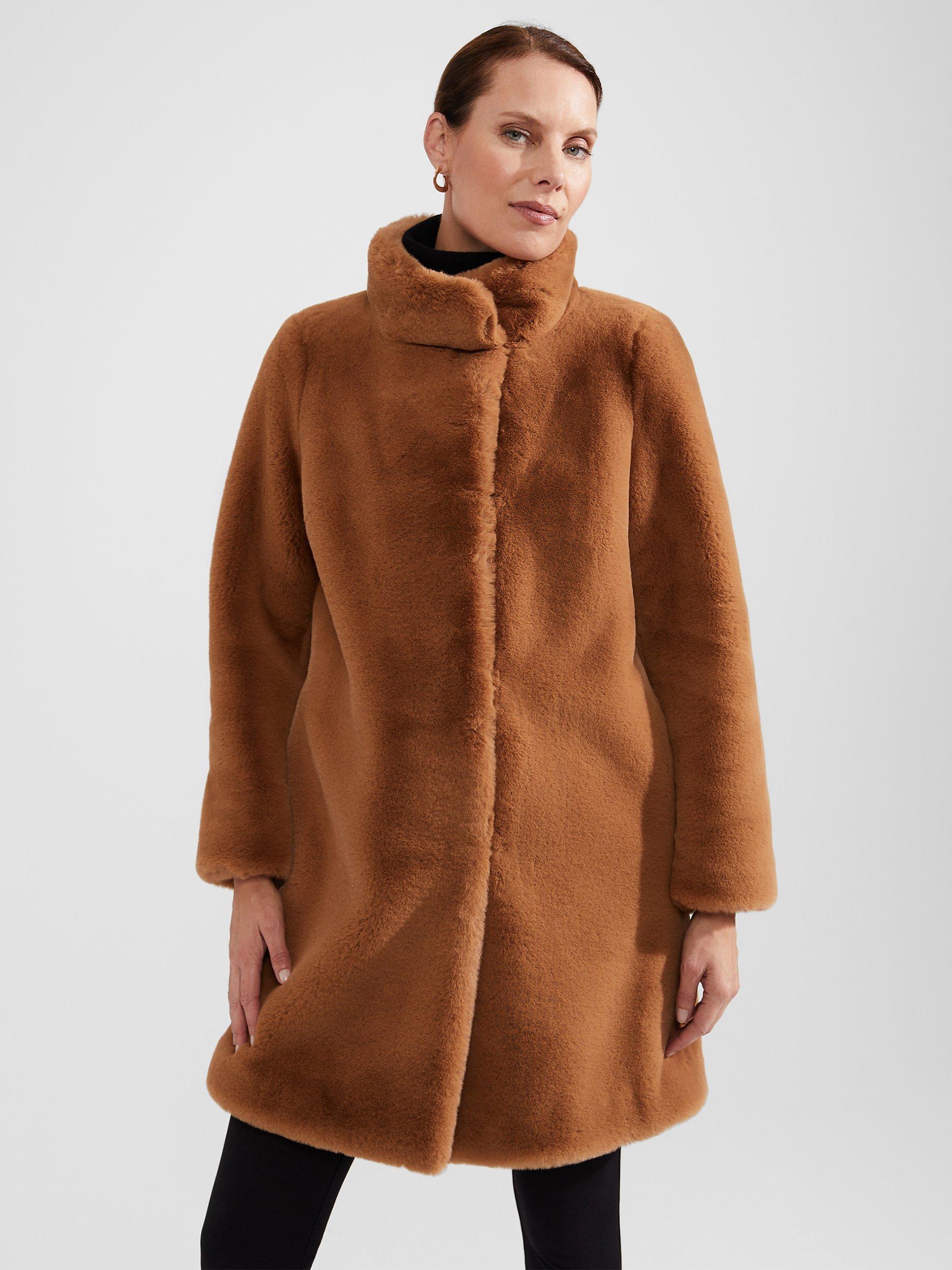 Hobbs blue faux fur coat hot sale