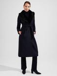 Hobbs Arielle Wool Blend Coat, Navy