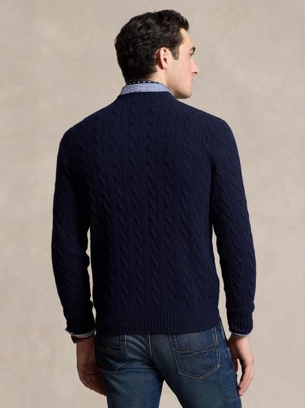 Polo Ralph Lauren Classic Textured Crew Neck Jumper, Navy - view 2, Navy