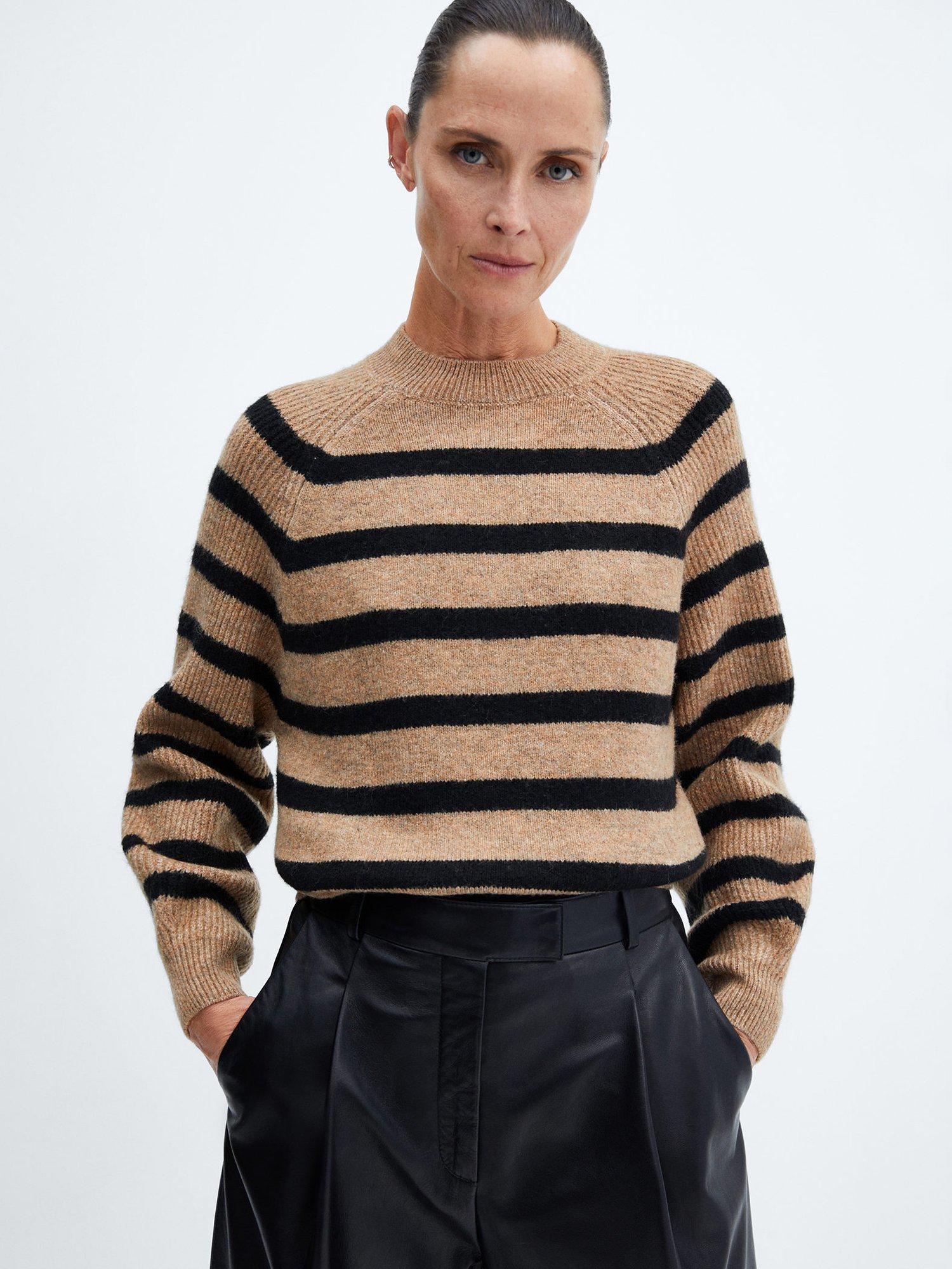 Mango Hummus Stripe Perkins Neck Jumper