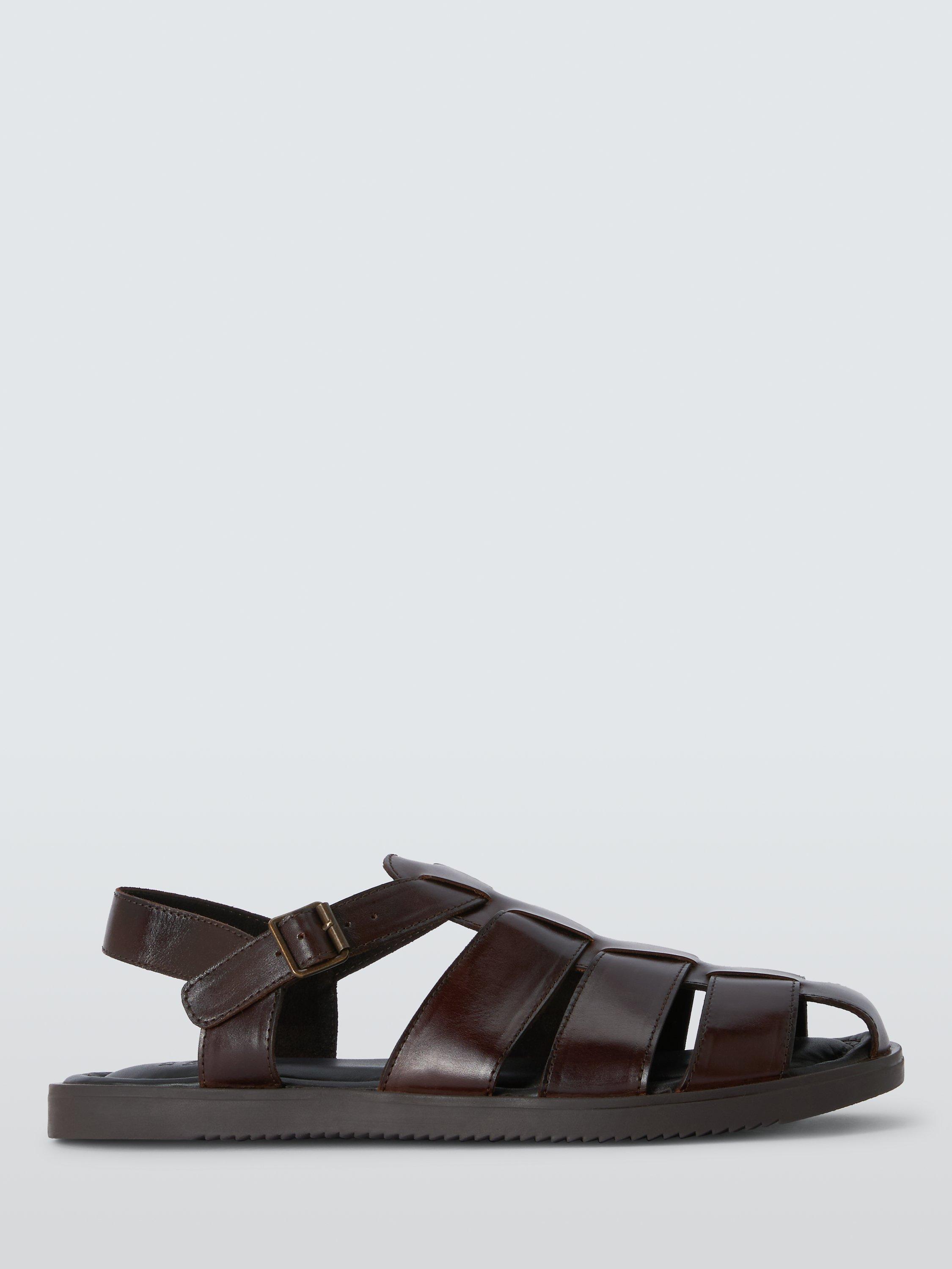 John Lewis Leather Fisherman Sandals, Brown