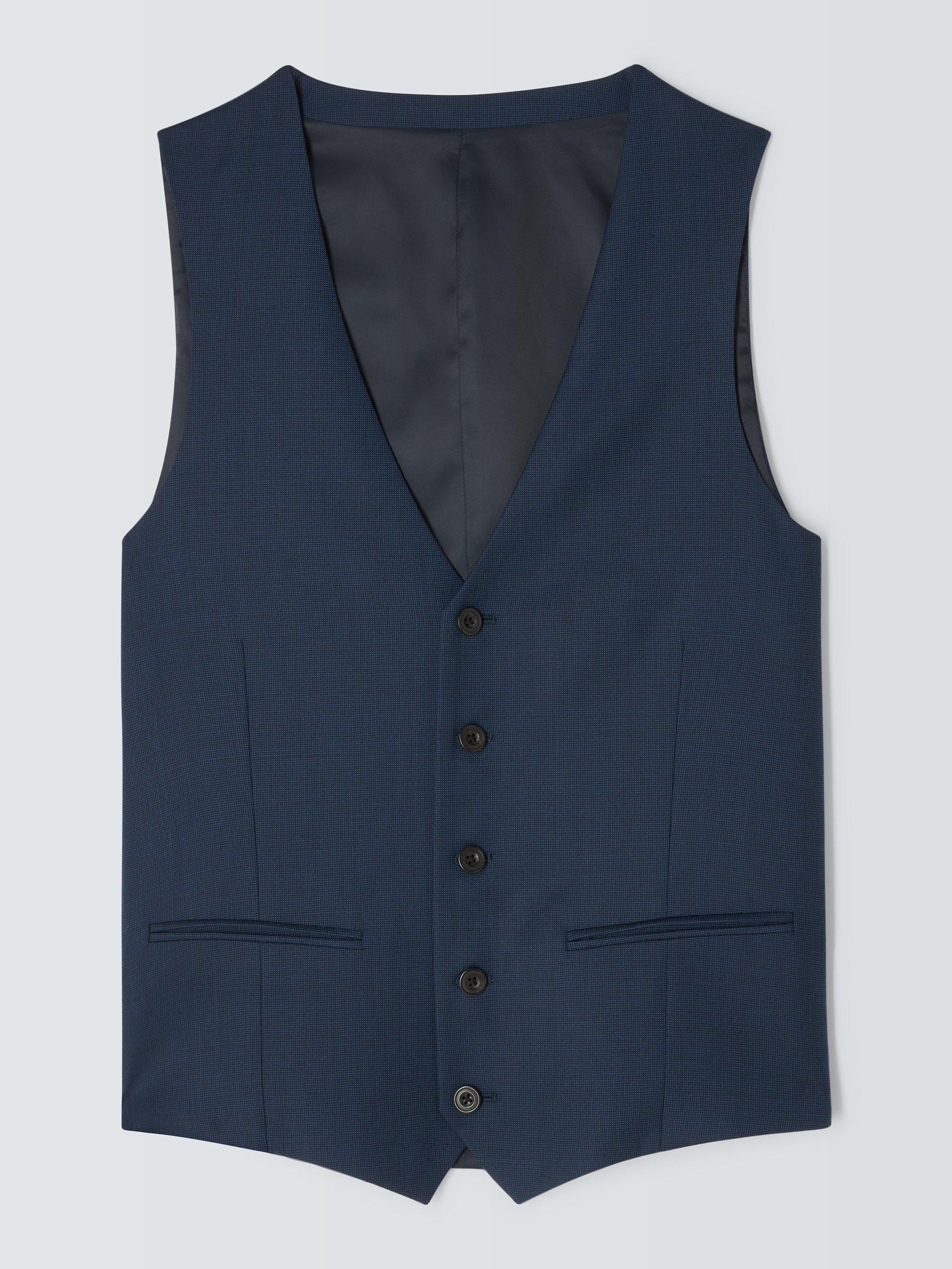 John Lewis Clarendon Wool Regular Suit Waistcoat, Royal Blue, 38 R