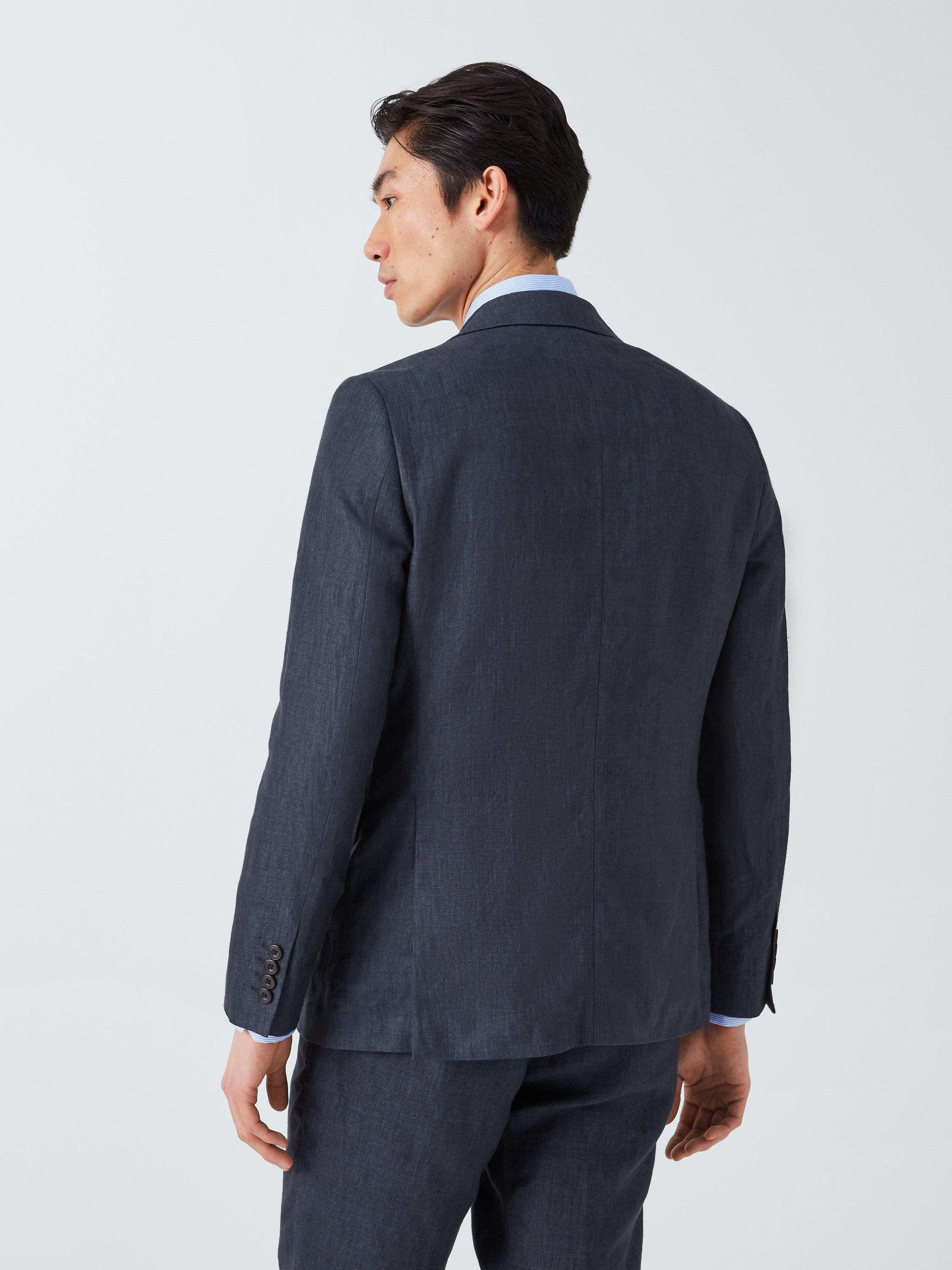 John Lewis Cambridge Linen Single Breasted Regular Fit Suit Jacket, Navy, 42S