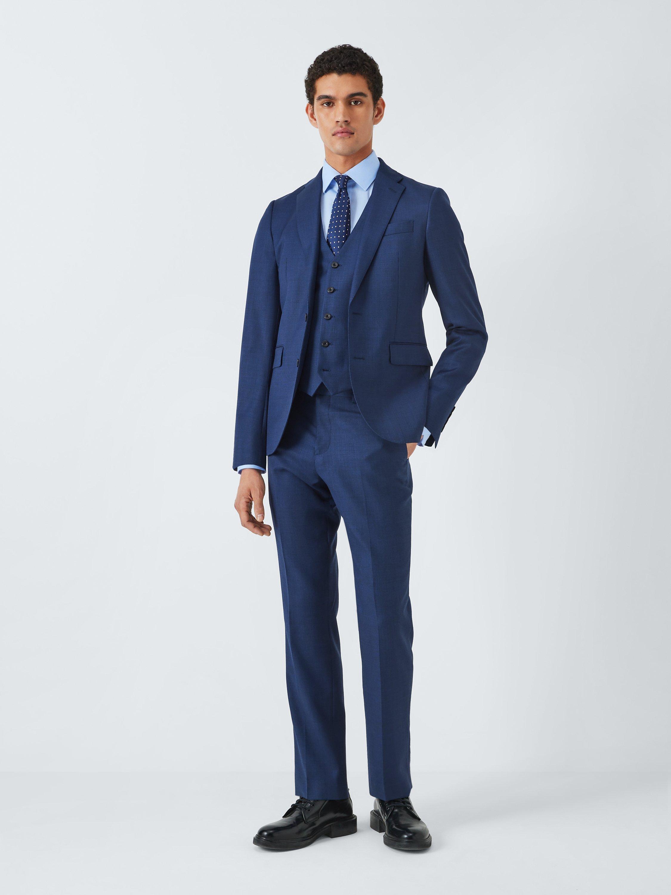 Product image 3 of 8, which shows John Lewis Clarendon Wool Regular Suit Trousers, Royal Blue, 40S